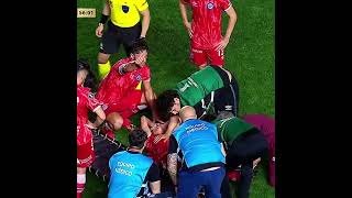 مارسيلو يتسبب في اصابة لاعب لوتشيانو سانشيز في مباراة فلوميننسي و ارجنتينيوس جونيورز