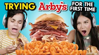 Teens Try Arby's for the First Time (Meat Mountain, Classic Roast Beef, Sliders, Shakes)