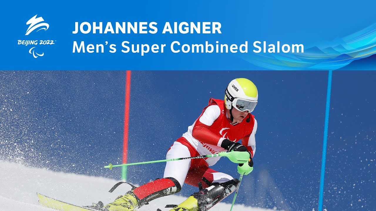 🇦🇹 Johannes Aigner Skis to Silver in Para Alpine Super Combined Vision Impaired | Beijing 2022