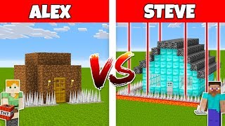 MINECRAFT - ALEX vs STEVE!  THE WORLD'S SAFEST HOUSE IN MINECRAFT - The Best Episodes