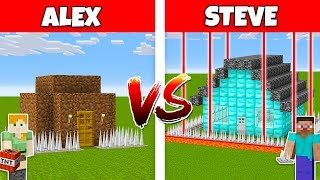 MINECRAFT - ALEX vs STEVE! THE WORLD'S SAFEST HOUSE IN MINECRAFT - The Best Episodes