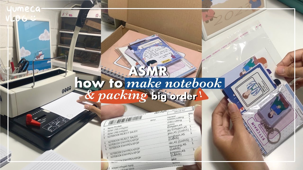 ASMR PACK BIG ORDER & HOW TO MAKE NOTEBOOK FOR 1 HOUR | no music, real ...