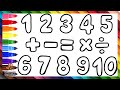 Dibuja y Colorea Los Números Y Símbolos Matemáticos 1️⃣ 1️⃣0️⃣ ➕➖🟰✖️➗🌈 Dibujos Para Niños