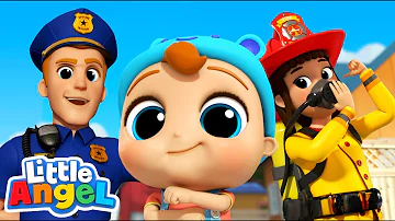 If I Were A Fireman Or A Policeman |  Little Angel Job and Career Songs | Nursery Rhymes for Kids