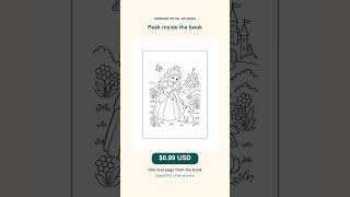 Details Princess Coloring Pages for Kids | 24 Printable Pages for $0.99 Update