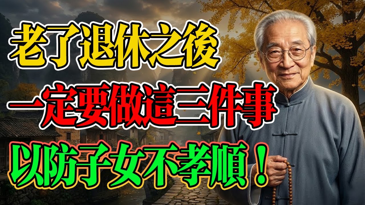 南懷瑾：當你老了退休之後，一定要做這三件事！以防不孝的子女#南懷瑾 #佛法智慧 #晚年福報 #因果輪回 #家庭風水 #國學智慧 #佛學 #晚年運勢  #冤親債主 #三世因果 #養老智慧 #退休生活