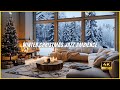 WINTER CHRISTMAS JAZZ AMBIENCE (4K) 🎄 Cozy Fireplace Ambience for Relax, Focus & Study