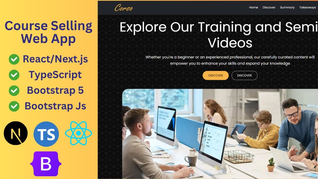 Build a Modern Course Selling Landing Page Using Next js 14, Bootstrap ...
