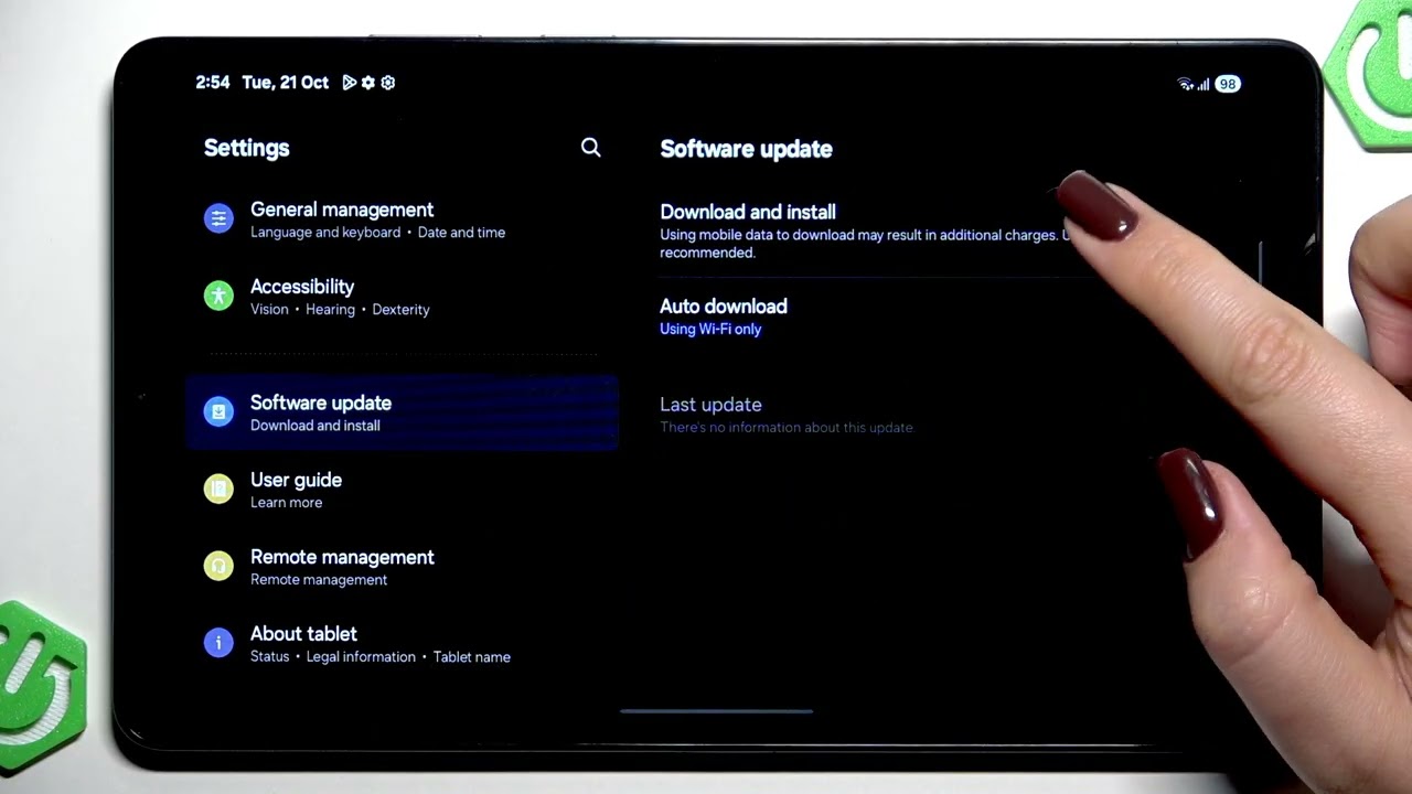 SAMSUNG Galaxy Tab A11 LTE – How to Check for Software Update