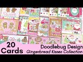 20 christmas cards with doodlebug design gingerbread kisses collection