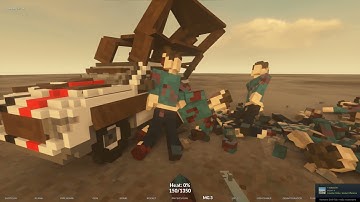 I defend myself from Zombies with buildings in (Teardown)