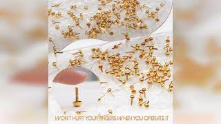 Overview: EuTengHao 300Pcs Brass Fasteners Scrapbooking Brads Round Head Brass Plated Fasteners ...