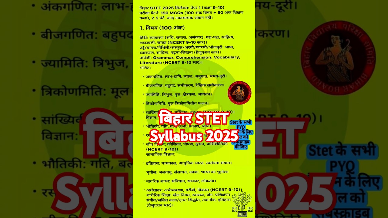stet syllabus 2025 paper 1 