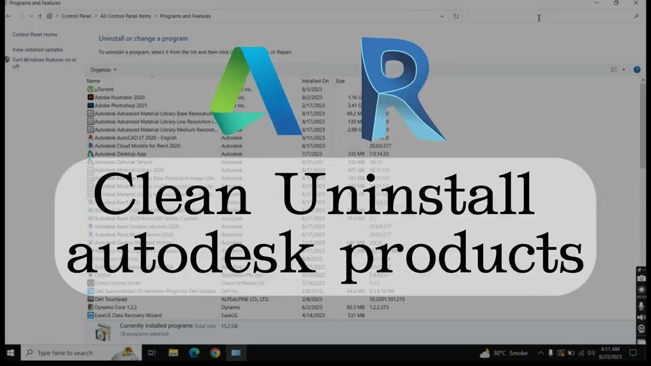 Uninstalling Autodesk Software Clean Uninstall YouTube