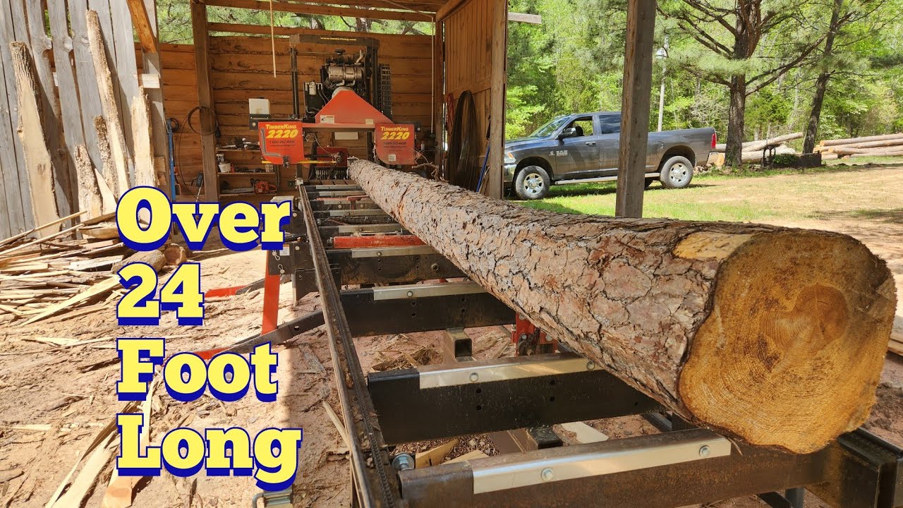 Sawing up a big stick on the Timberking 2220