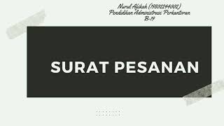 Surat pesanan - Korespondensi bisnis