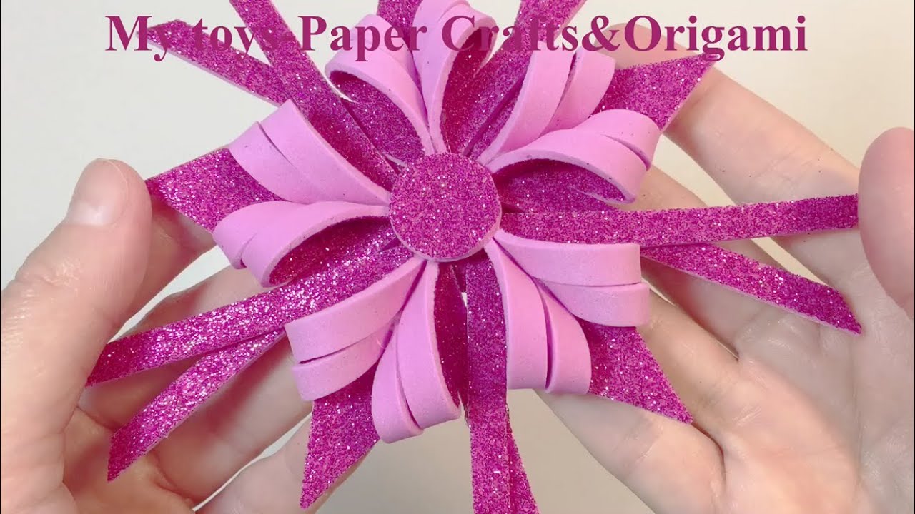 Glitter Foam Sheet Snowflakes-DIY-Simli Eva ile kar tanesi yapımı-Flower-Star-Christmas Decoration