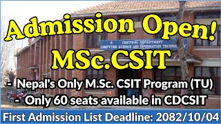 MSc CSIT in Nepal | MSc CSIT Admission in Tribhuvan University Nepal | TU MSc Entrance Exam 2082