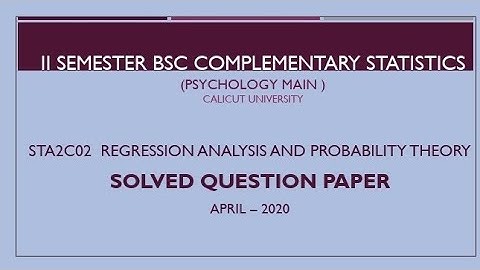 II BSc Complementary Statistics|Psychology Main|Solved question paper-April 2020|Part-3