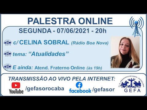 Assista: Palestra Online - c/ CELINA SOBRAL (08/06/2021)
