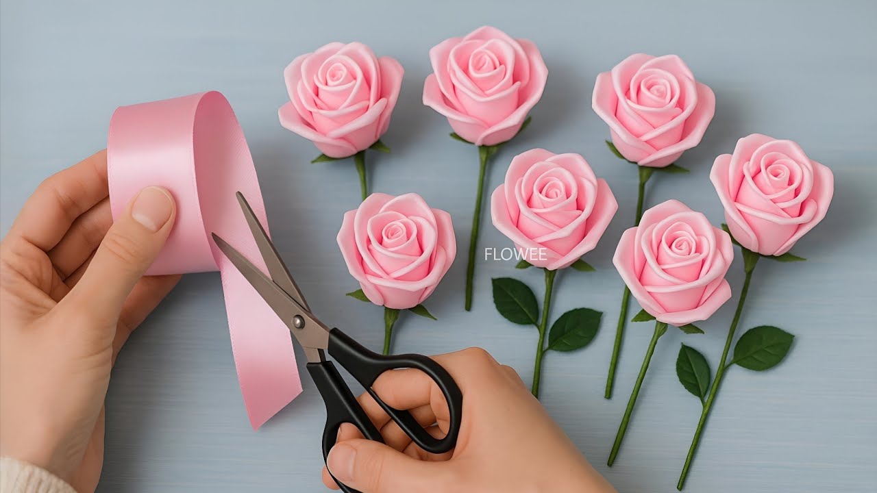“WOW! 🌸 DIY Satin Ribbon Rosebud | So Easy and Beautiful!”