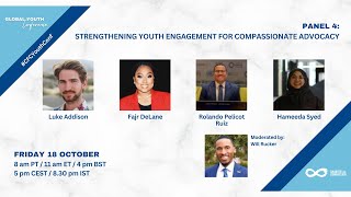 CFC Global Youth Conference - Panel 4: Strengthening Youth Engagement for Compassionate Advocacy
This was recorded on Friday, October 18, 2024.
This panel moderated by Will Rucker will feature experienced youth advocates sharing their journeys, challenges, and strategies for driving meaningful change. Panelists will offer insights into their success stories, the obstacles they’ve faced, and the creative solutions they’ve employed to overcome them. With a focus on the future of youth advocacy, this panel will inspire young people to remain engaged and lead with compassion.
Learn more about the conference here: https://charterforcompassion.org/global-youth-conference-2024/global-youth-conference-2024.html CFC Global Youth Conference - Panel 4: Strengthening Youth Engagement for Compassionate Advocacy
