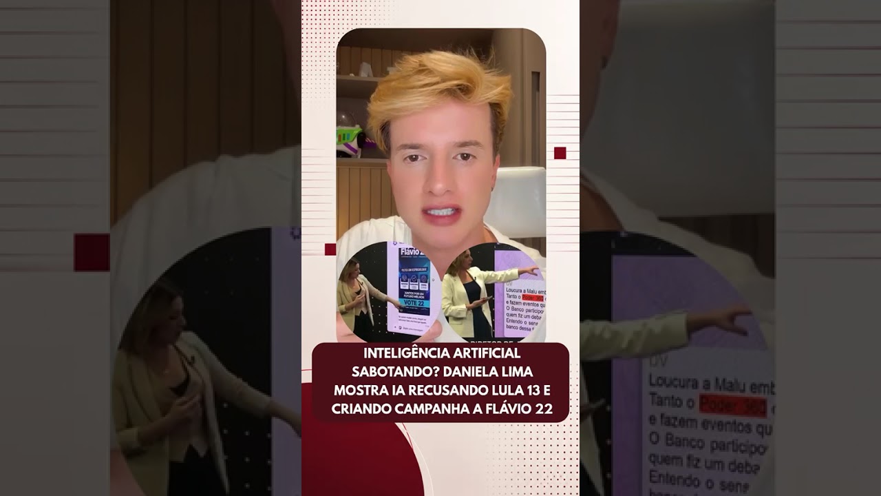 Escândalo? Daniela Lima mostra IA recusando Lula 13 e criando campanha pronta para Flávio 