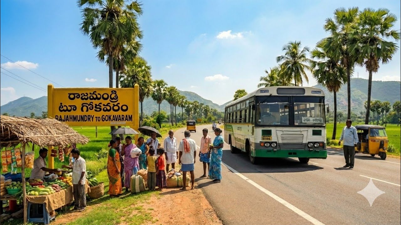 ఈ రోడ్లో రాజమండ్రి Airport ✈️✈️ ఉన్నాది  |రాజమండ్రి - గోకవరం | Andhra Pallevelugu Bus series| Apsrtc