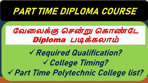 Explained About Part Time Diploma Course || You can study Diploma while working || Info Camp