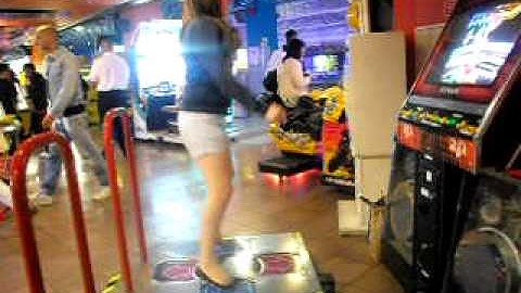 Me on DDR in Trocadero