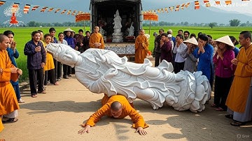 Tượng Quan Âm Bất Ngờ Ngã Đè Lên Sư Thầy Trong Lễ Rước – Phản Ứng Của Đám Đông Khiến Tất Cả Rợn Gáy