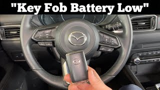 how to start a 2020 - 2023 mazda cx-5 with key fob battery low / key fob not detected - dead bad key