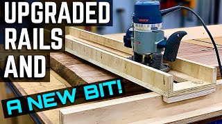 Upgraded router sled rails and a new flattening bit! / How to flatten a slab