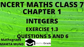 NCERT Maths Class 7 Chapter 1 Integers Exercise 1.3 Que 5 & 6 | Division of Integers  | Mamta Mund