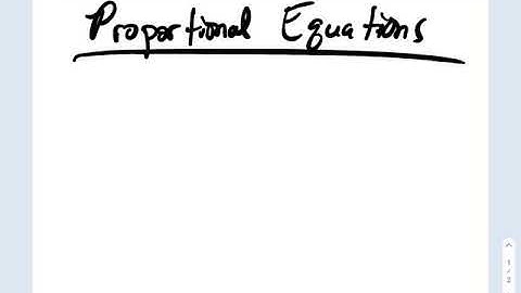 y = kx ; Writing Proportional Equations