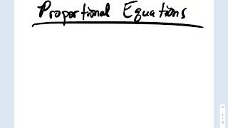 y = kx ; Writing Proportional Equations