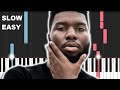 Khalid  young dumb and broke slow easy piano tutorial