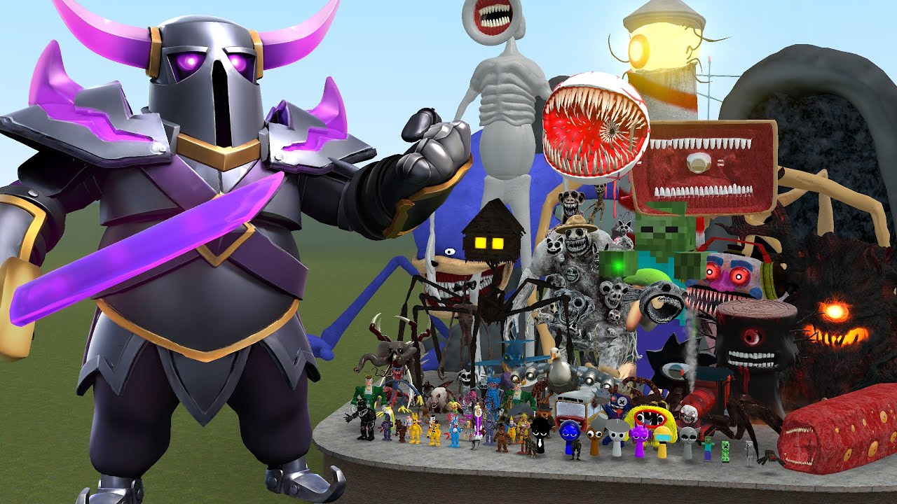 EVOLUTION P.E.K.K.A VS ALL MONSTERS! Garry's Mod (Clash Royale)