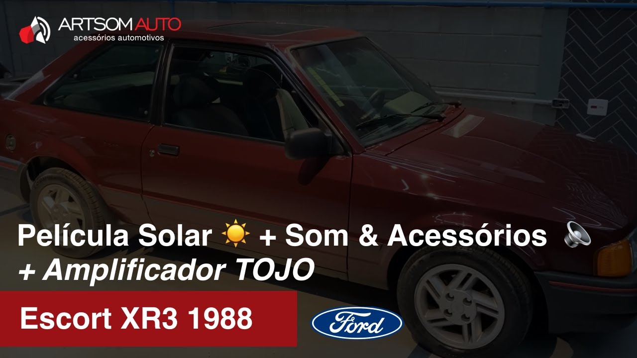 Escort XR3 1988 - Pelicula de Redução de Calor + Som + Amplificador TOJO - ArtsomAuto