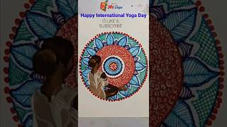 Easy Mandala art | International Yoga Day 2023 #artcrique#shorts