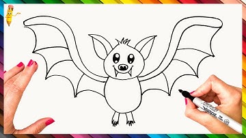 How To Draw A Bat Step By Step 🦇 Bat Drawing Easy