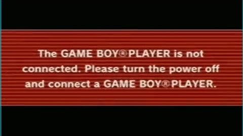GameCube Game boy player Error screen