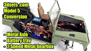 How to make 3dsets.com model 5 Landy  2-speed Metal gearbox, Metal axle&Battery tray conversion