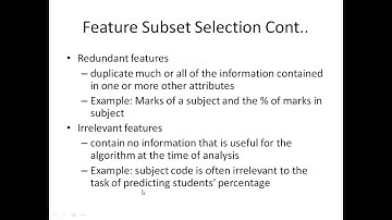 Attribute subset selection part 1