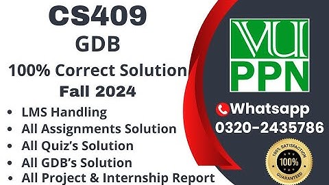 CS409 GDB 1 100% Correct Solution Fall 2024, CS409 GDB 1 Solution 2024 #cs409 #cs409gdb