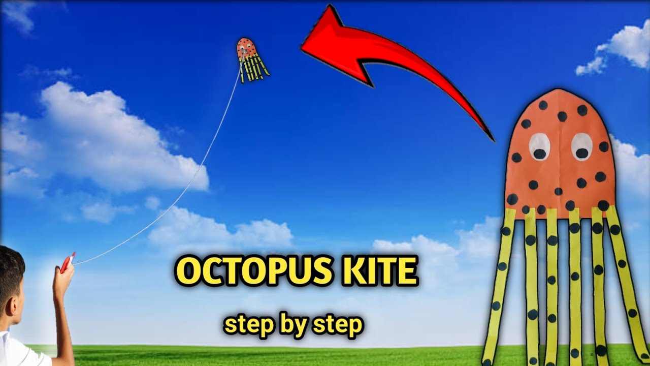 How to make OCTOPUS kite 🐙 බූවල්ලා සරුන්ගලයක් හදමු 