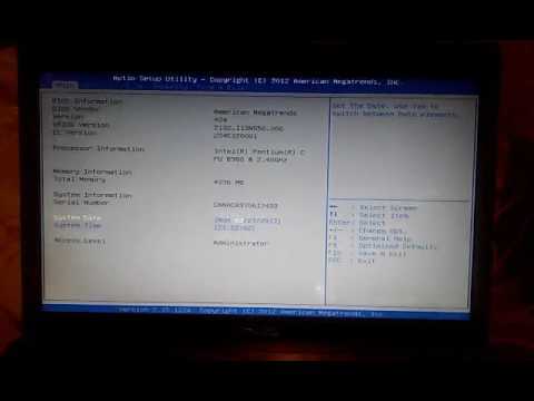 Установка настроек в Bioss на Asus x55v,для установки Windows с установочной флешки...