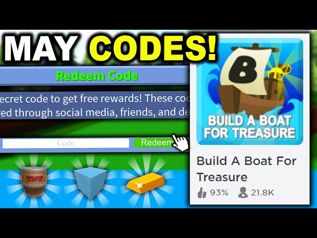 7 Códigos Novos* do Build a Boat for Treasure no #Roblox 