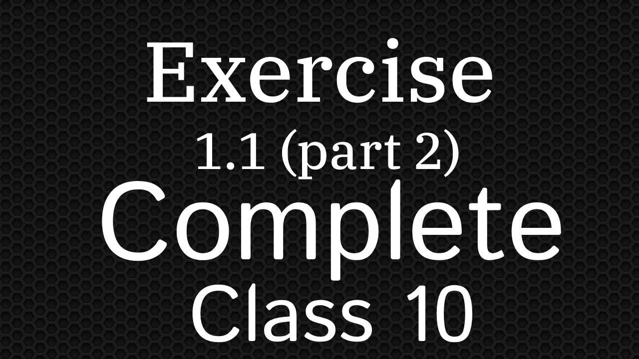Exercise 1.1 (part 2) Complete - YouTube
