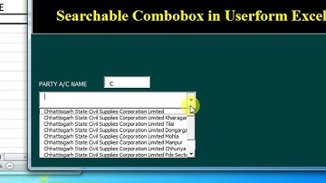 how to create Searchable Combobox in Excel VBA
